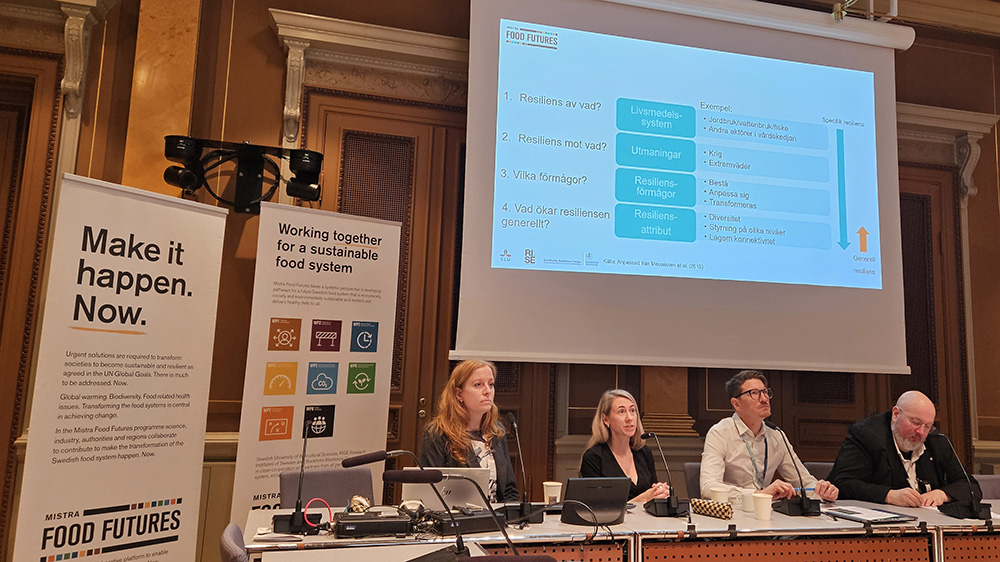 Mistra Food Futures presenterade sin forskning om hållbar livsmedelsberedskap för politiker i försvarsutskottet. 